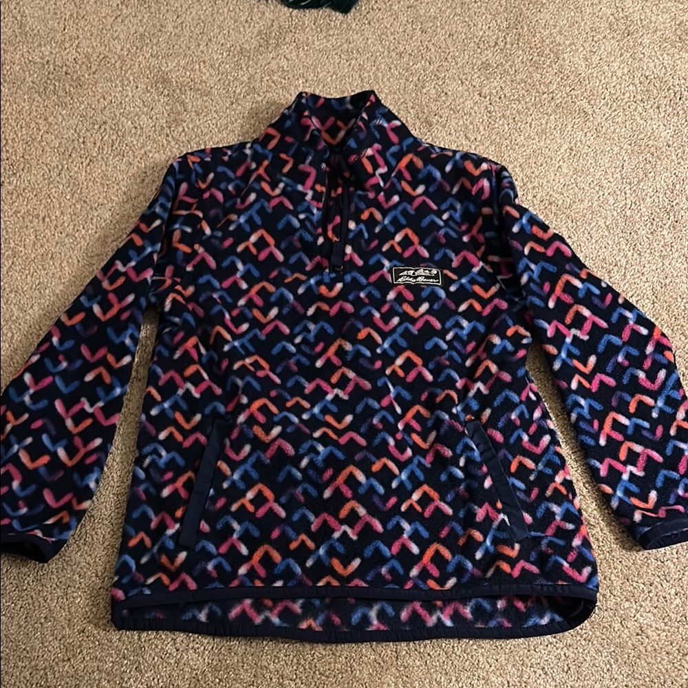 Eddie Bauer Blue and Pink Cozy Fleece Jacket
